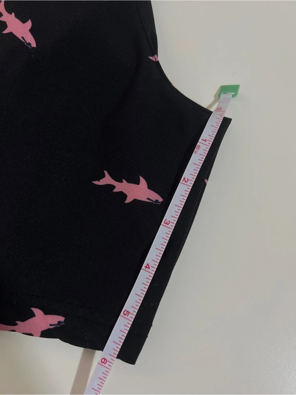 SURFCUZ Shark Print Swim Trunks S Quick Dry Compression Zip Pockets